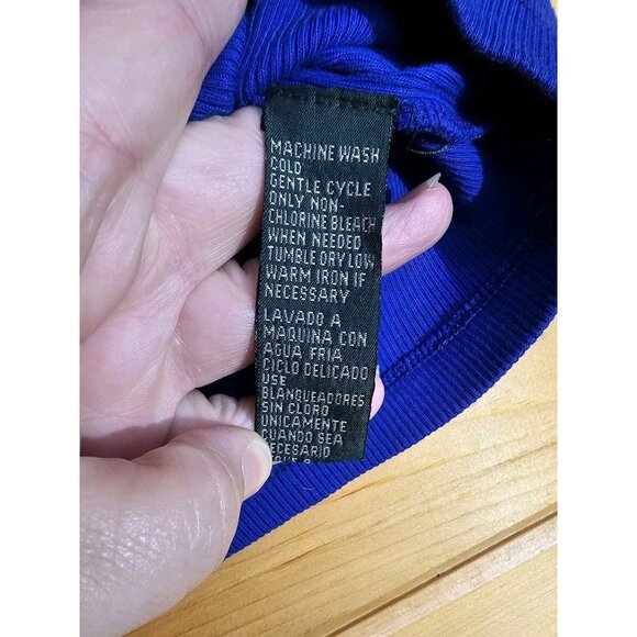 LAUREN RALPH LAUREN Womens Size Medium BLUE COTTON RIBBED KNIT -TANK TOP - Picture 2 of 9